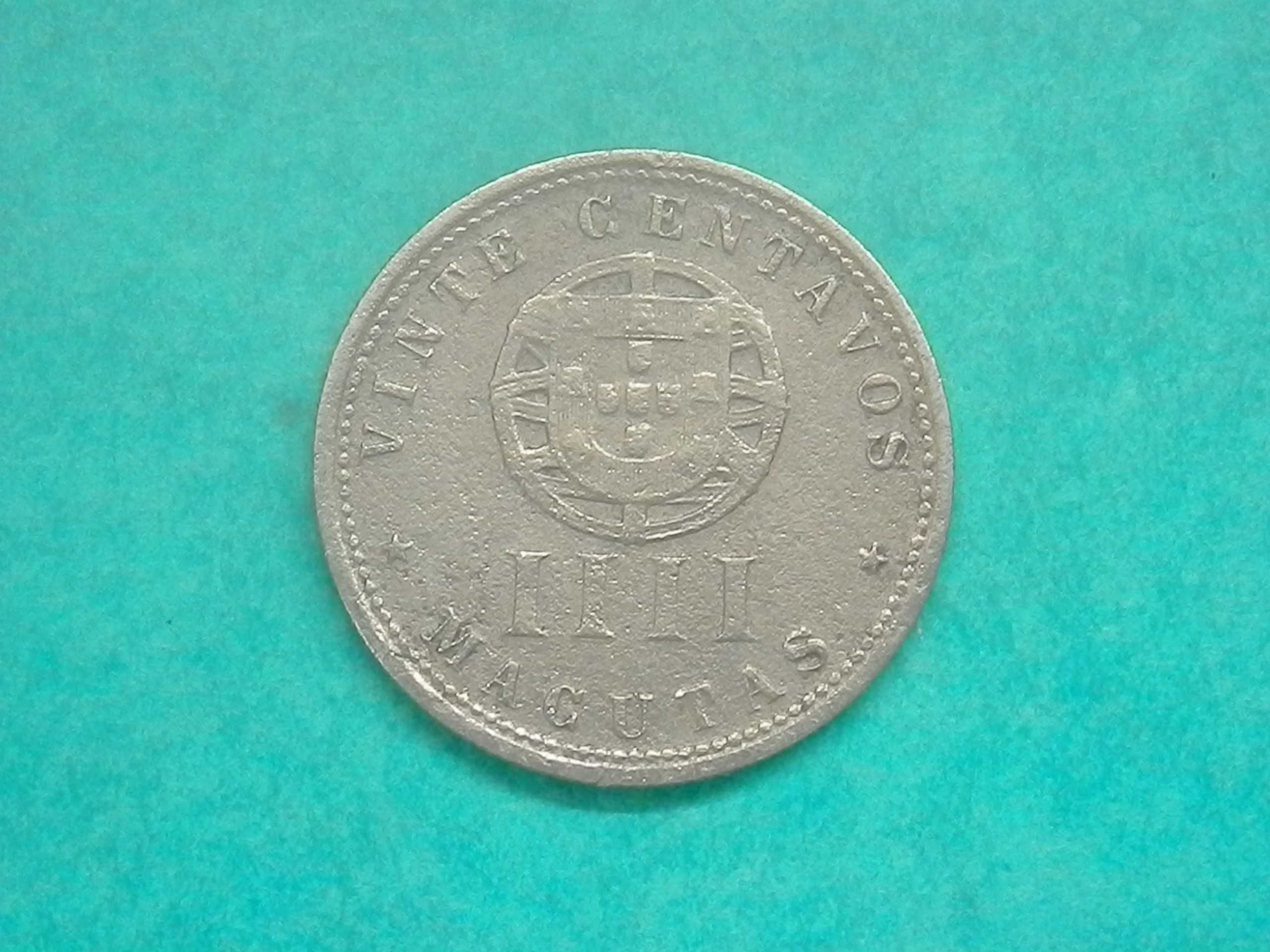 612 - Angola: IIII Macutas 1927 alpaca, por 5,00