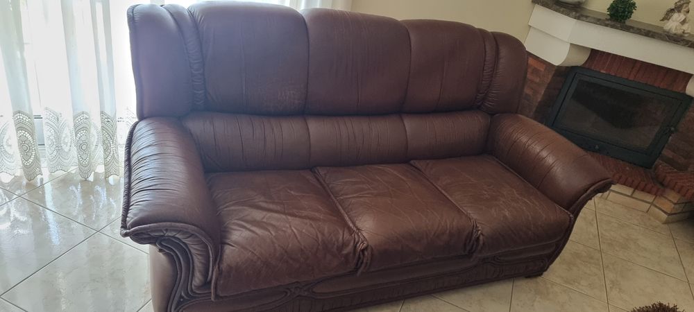 Sofá pele genuína