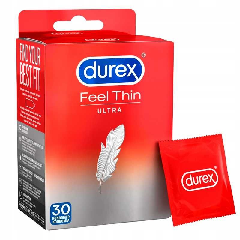 Durex Feel Ultra Thin 30 sztuk prezerwatywy super cienkie Sensi-Fit