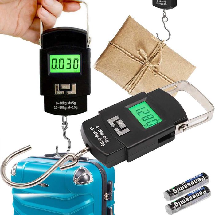 Waga hakowa cyfrowa wisząca 50kg bagażowa, wędkarska. Ręczna