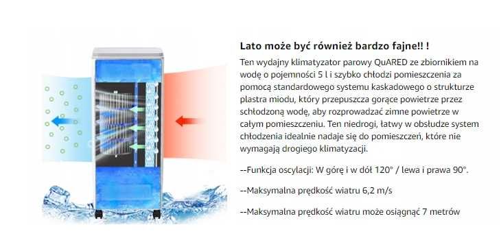 Przenośny Klimatyzator Wentylator Chłodzący 4 w 1