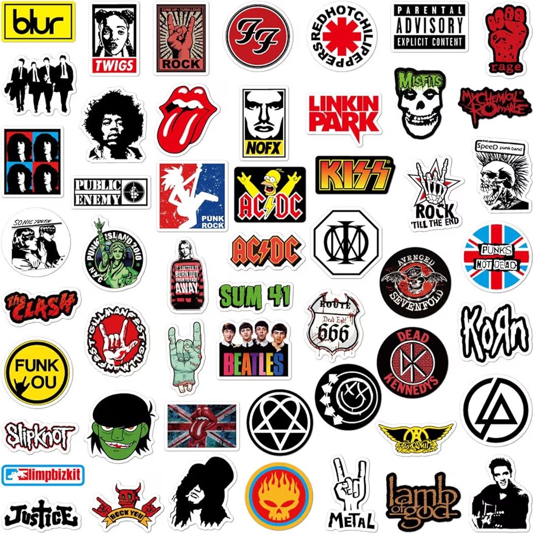 Pack de Stickers de Bandas de Música – 200 Unidades