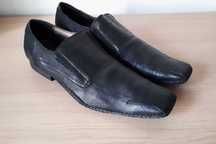 mokasyny Steve Madden skórzane półbuty męskie 44/45 czarne vintage