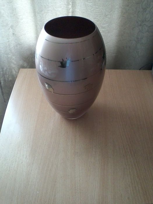 Ваза для цветов.Чешское стекло.Высота 30 см