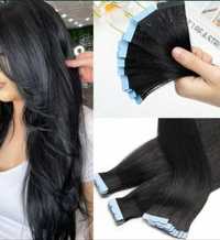 Волосся волосы хвост чёрные женские человеские новые лента нарощування