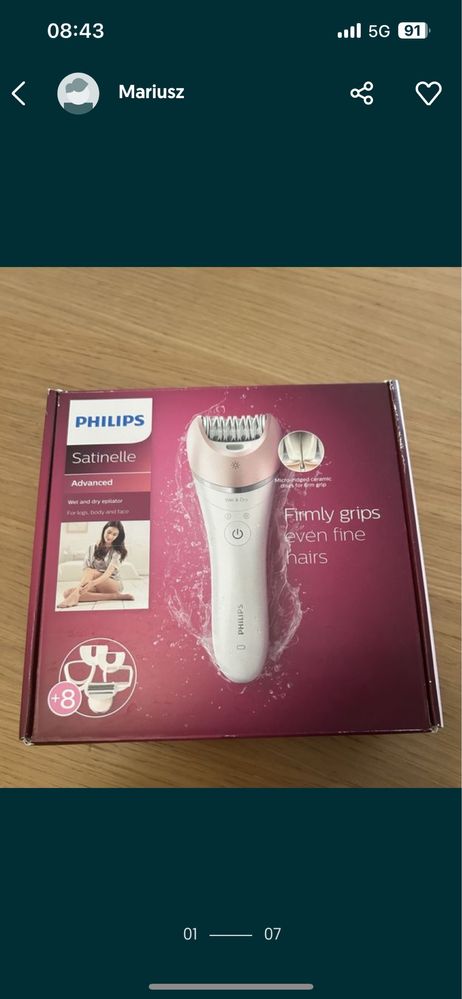 Philips Satinelle Advanced Depilator do użytku na sucho i na mokro