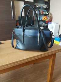 czarno-niebieska damska torebka