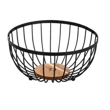 Metalowy Kosz Na Owoce Akacjowy Do Chleba Perfect Dinner 25cm