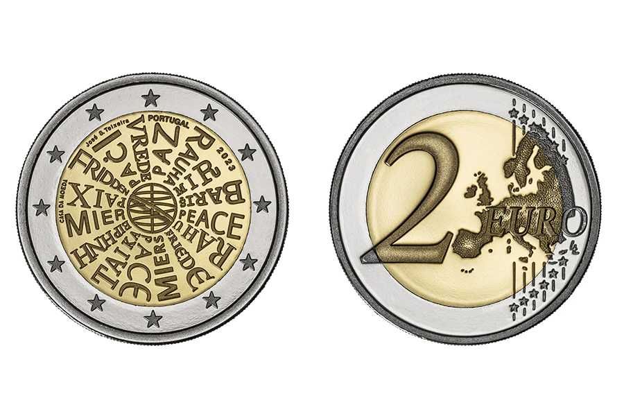 Moeda 2 euros Moeda Pela Paz 2023
