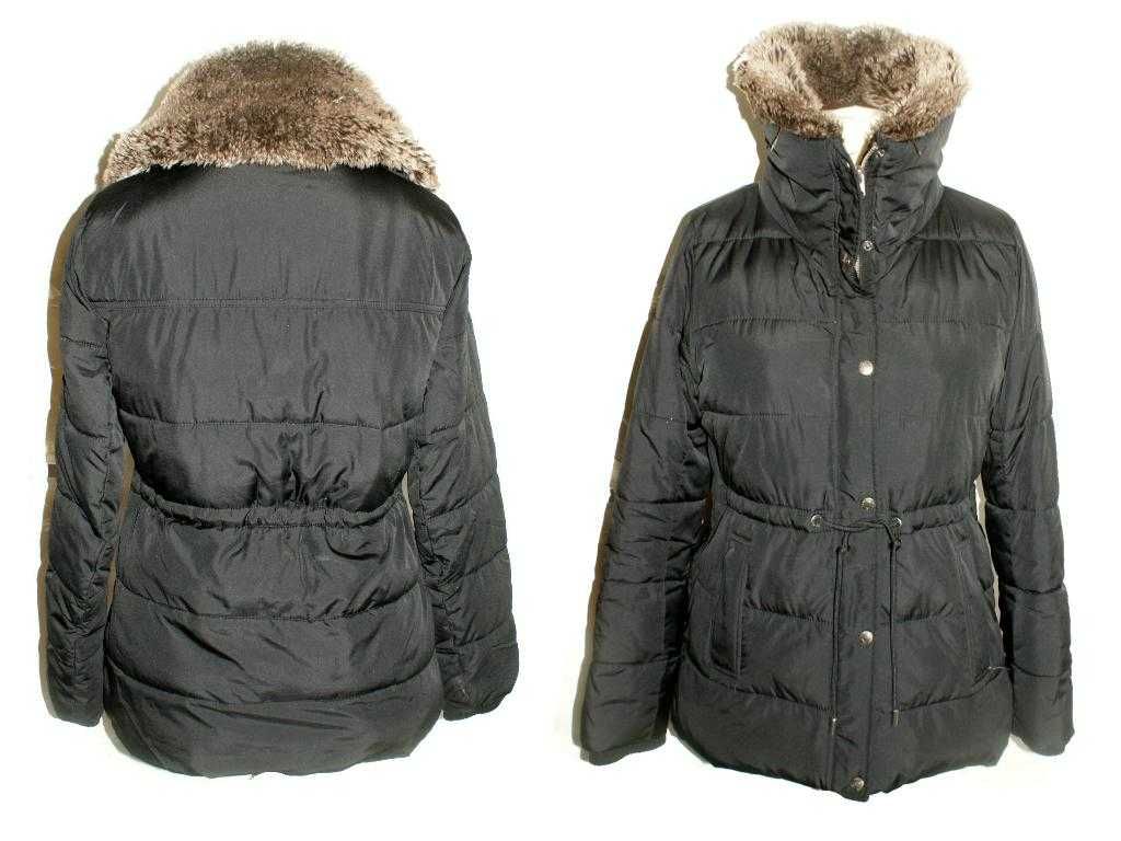 Abercrombie & Fitch kurtka damska zimowa pikowana futerko L 42