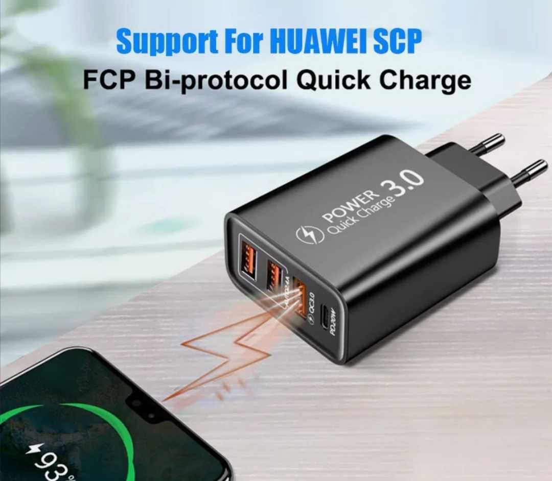 Блок живлення Quick charge 3.0
 USB + TypeC