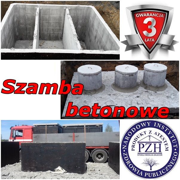 Zbiorniki betonowe szamba deszczówki Szambo z dokumentacją