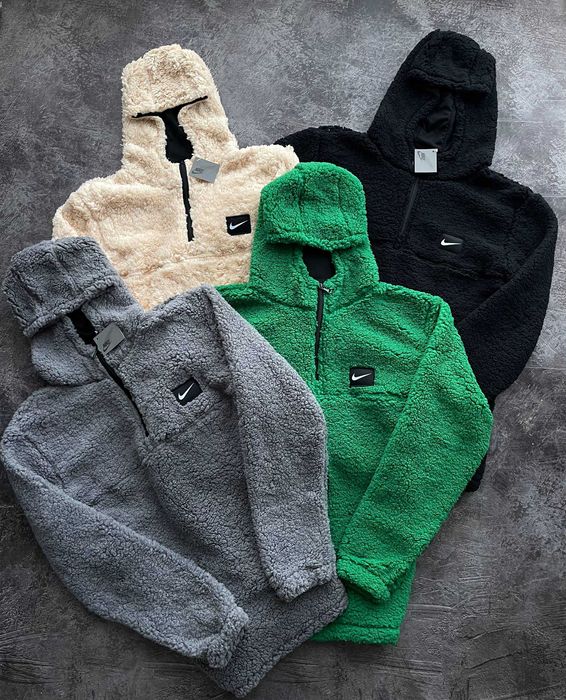 Худі чоловіче Nike Sherpa Hoodie кофта толстовка зимова тедді найк