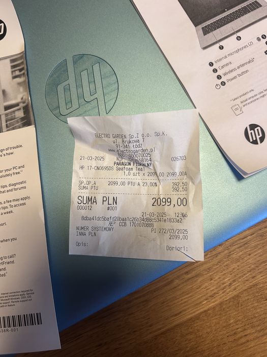 HP Notebook 17,3” stan idealny