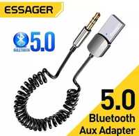 Автомобильный Bluetooth адаптер приемник Essager стерео 5.0 аукс aux