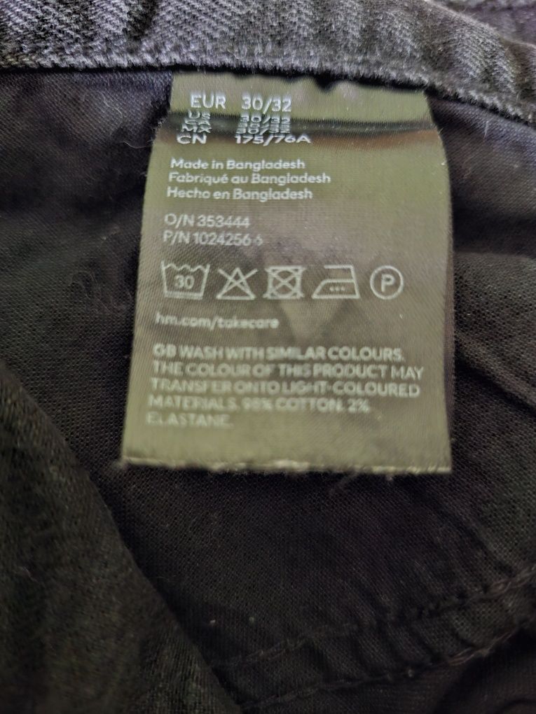 Czarne spodnie męskie, H&M rozm. 30/32