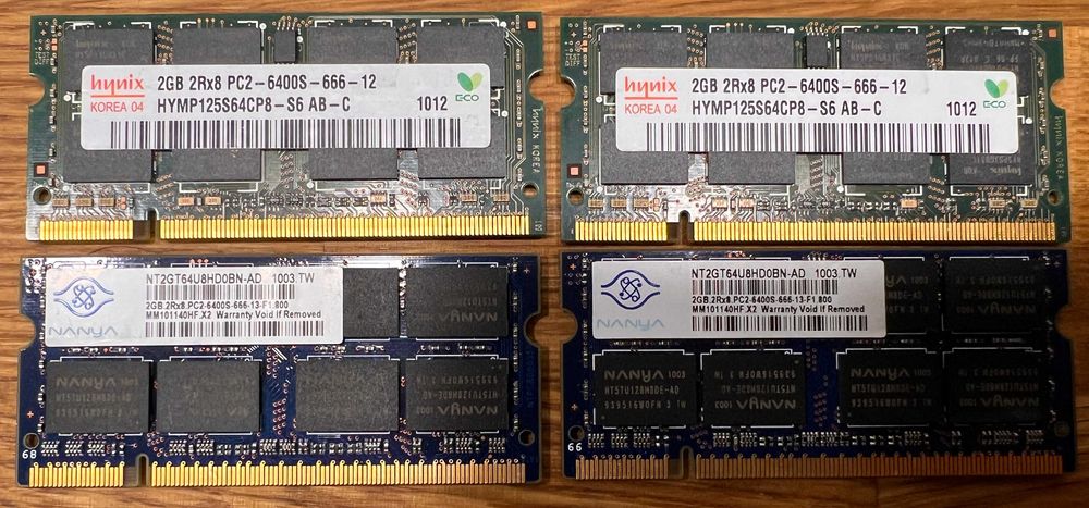 Pamięć RAM Nanya i Hynix 2GB PC2 - 6400S