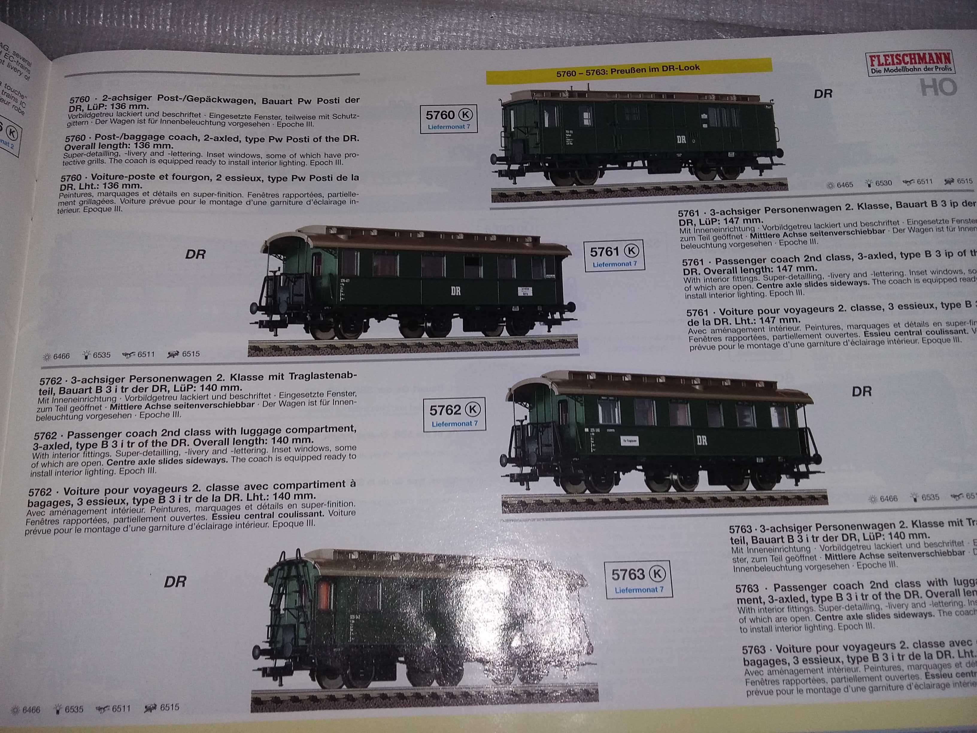 Katalogi 2002,2003 rok o kolejkach elektrycznych Fleischmann skala H0