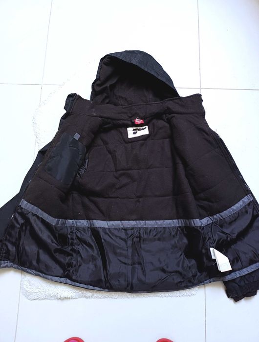 Świetna chłopięca ocieplana kurtka z odpinanym kapturem 158 164 ciepła