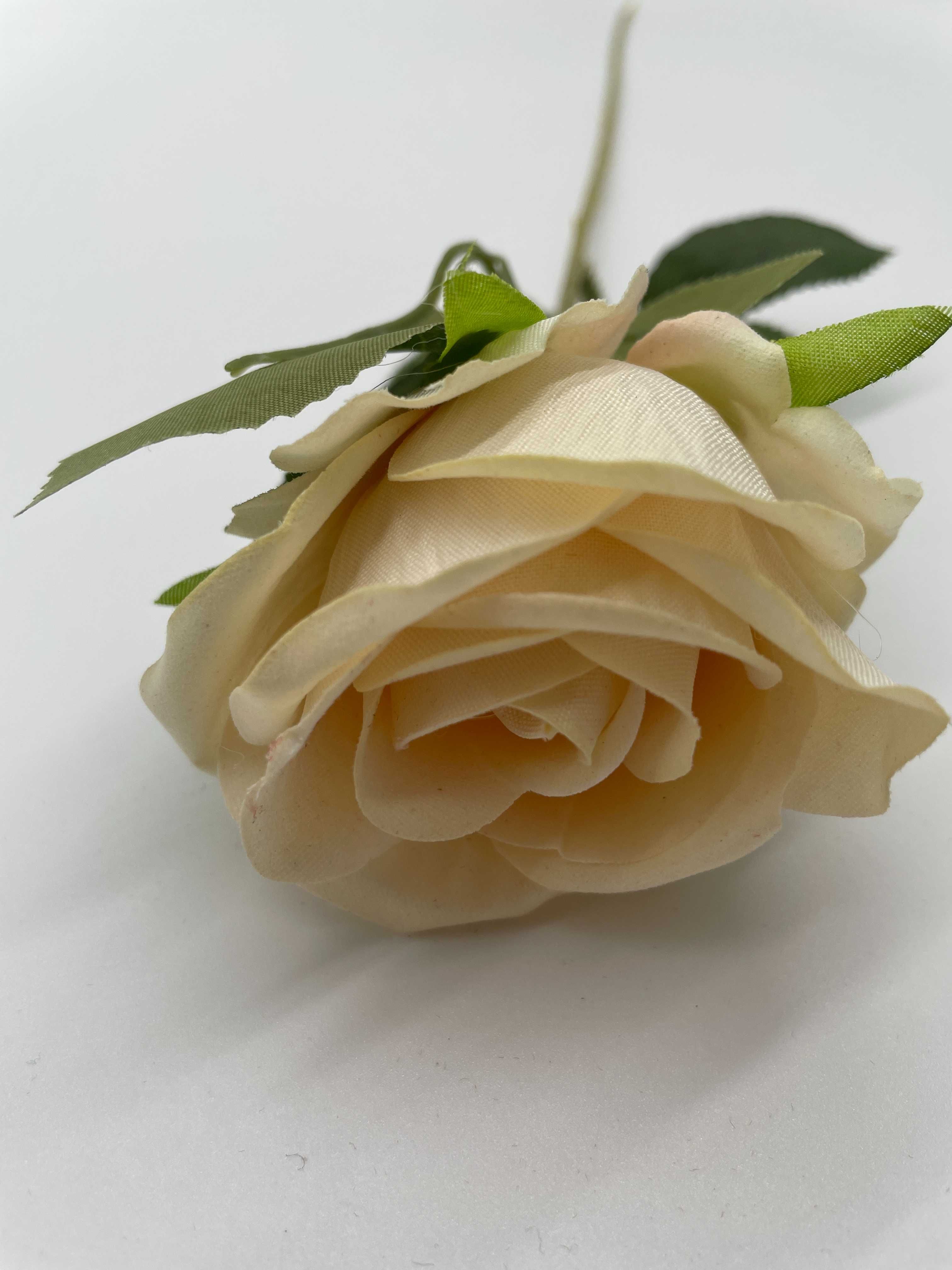 Róża 50 cm kolor Champagne Wazon Ozdoba Sztuczny Kwiat