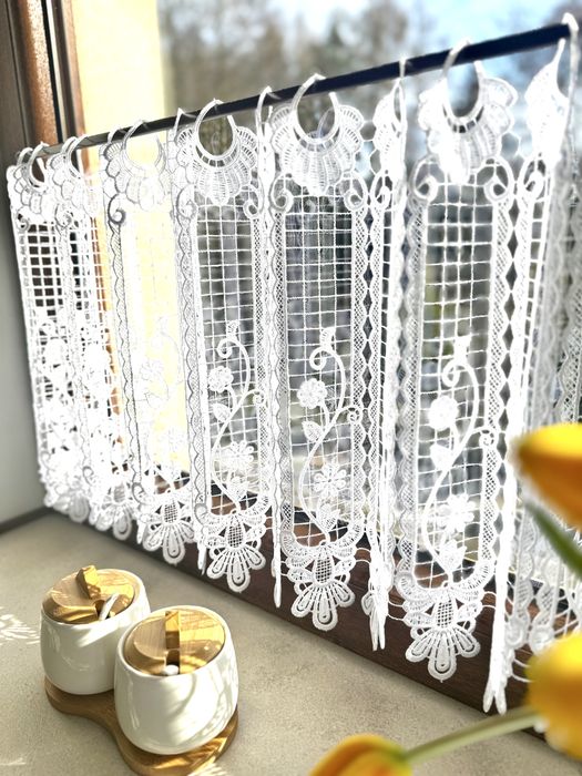 Zazdrostka Gipiura Biała Firanka Do Pokoju Do Kuchni Na Wymiar 40 wys