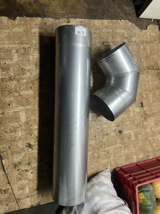 Труба дымоходная 1м +колено 90°  Ø220 1.0мм нержавейка