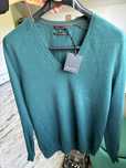 Massimo dutti meski sweter jedwab kaszmir w szpic serek cashmire M