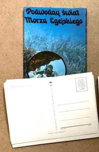 Podwodny świat M. Egejskiego zestaw pocztówek 9 szt. KAW 1979