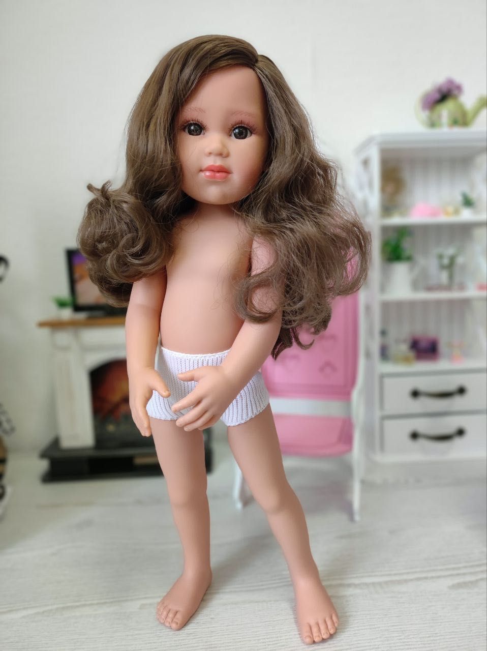 Кукла артикуляционная подвижная брюнетка Nude Llorens 04207, 42 см