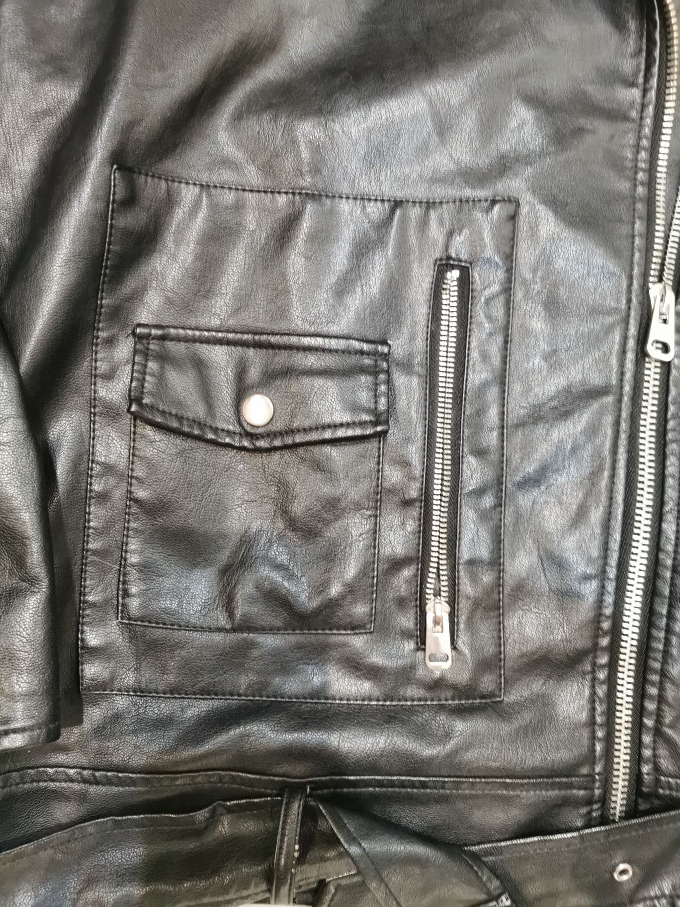 Kurtka ekoskóra ramoneska Czarny missguided tall  40 L