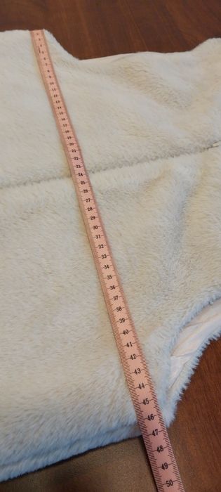 Kamizelka, bezrękawnik z kapturem, beżowy, rozmiar 164