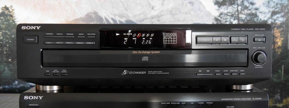 Sony CDP-CE215 - odtwarzacz zmieniarka karuzelowa na 5 płyt CD