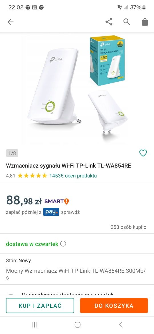 Wzmacniacz sygnału wi-fi TP link