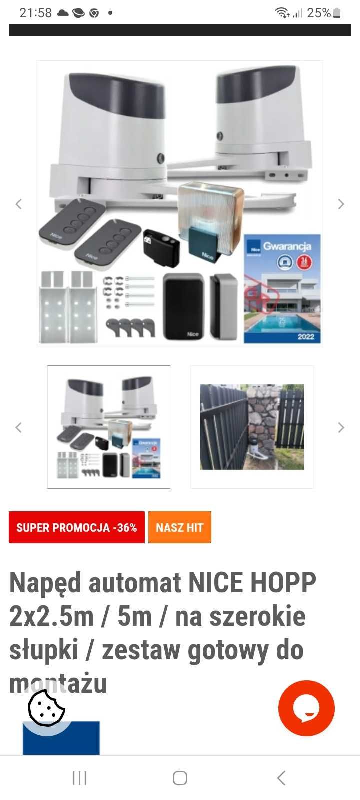 Sprzedam nowy automat do bramy 2 skrzydłowej NICE HOPP.