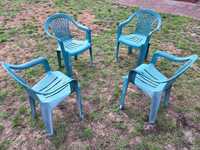 krzesła ogrodowe plastikowe używane 4 szt.