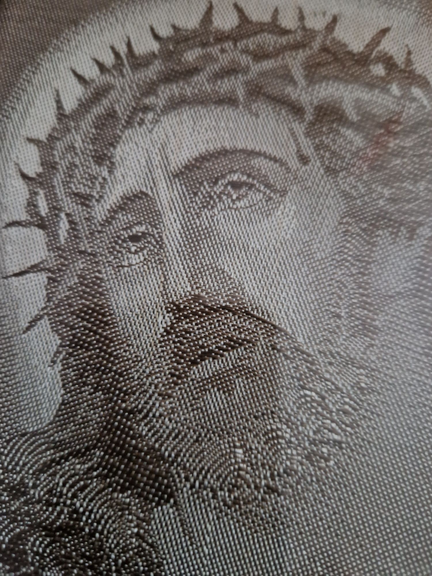 Stary obraz Jezusa ecce homo , żakard '