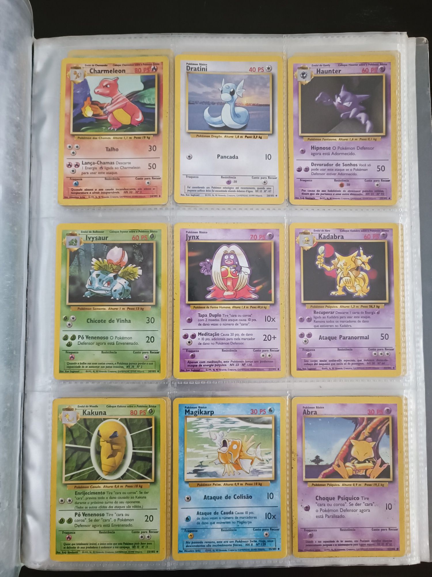 Cartas Pokémon base set / fóssil / neo