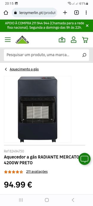 Aquecedor Gas Mercato