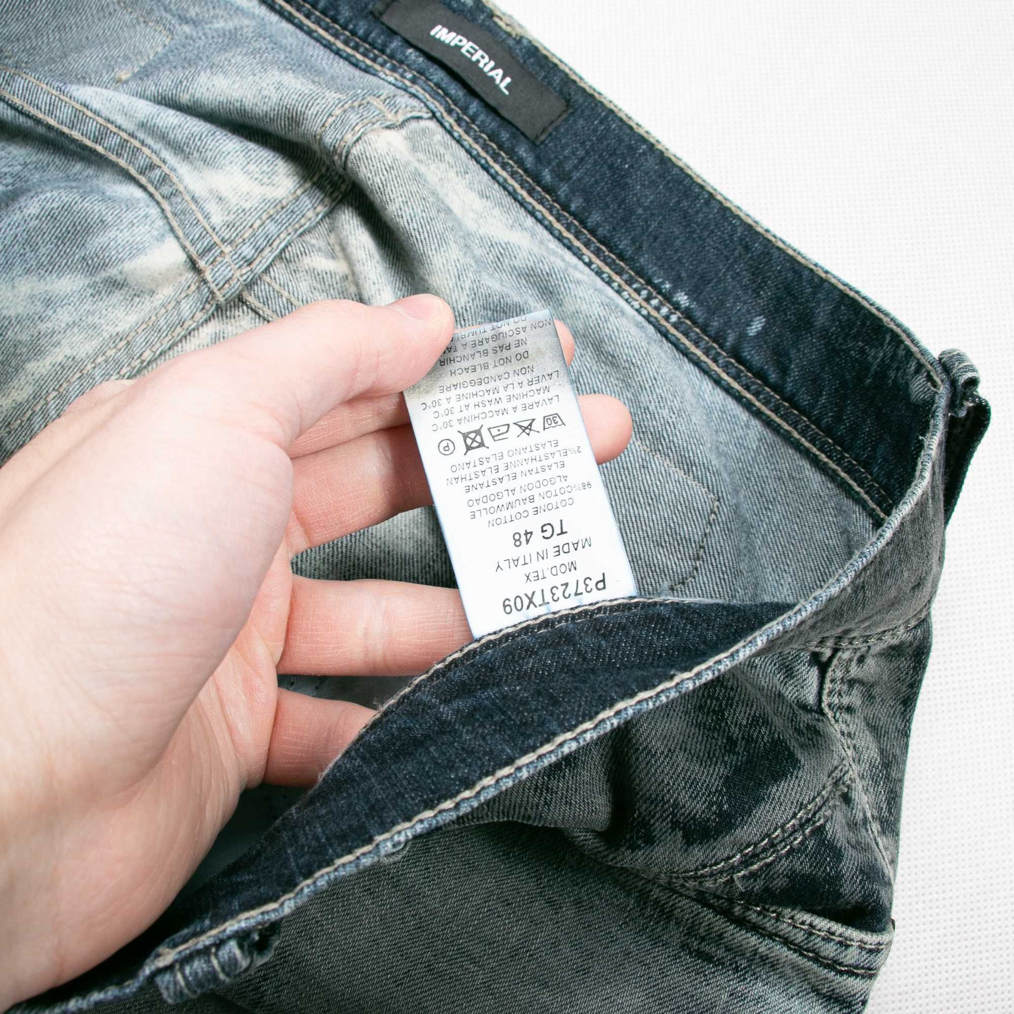 Imperial spodnie jeansowe 48eu/M washed denim niski stan