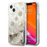 Etui Guess Peony Liquid Glitter na iPhone 13 mini - złote