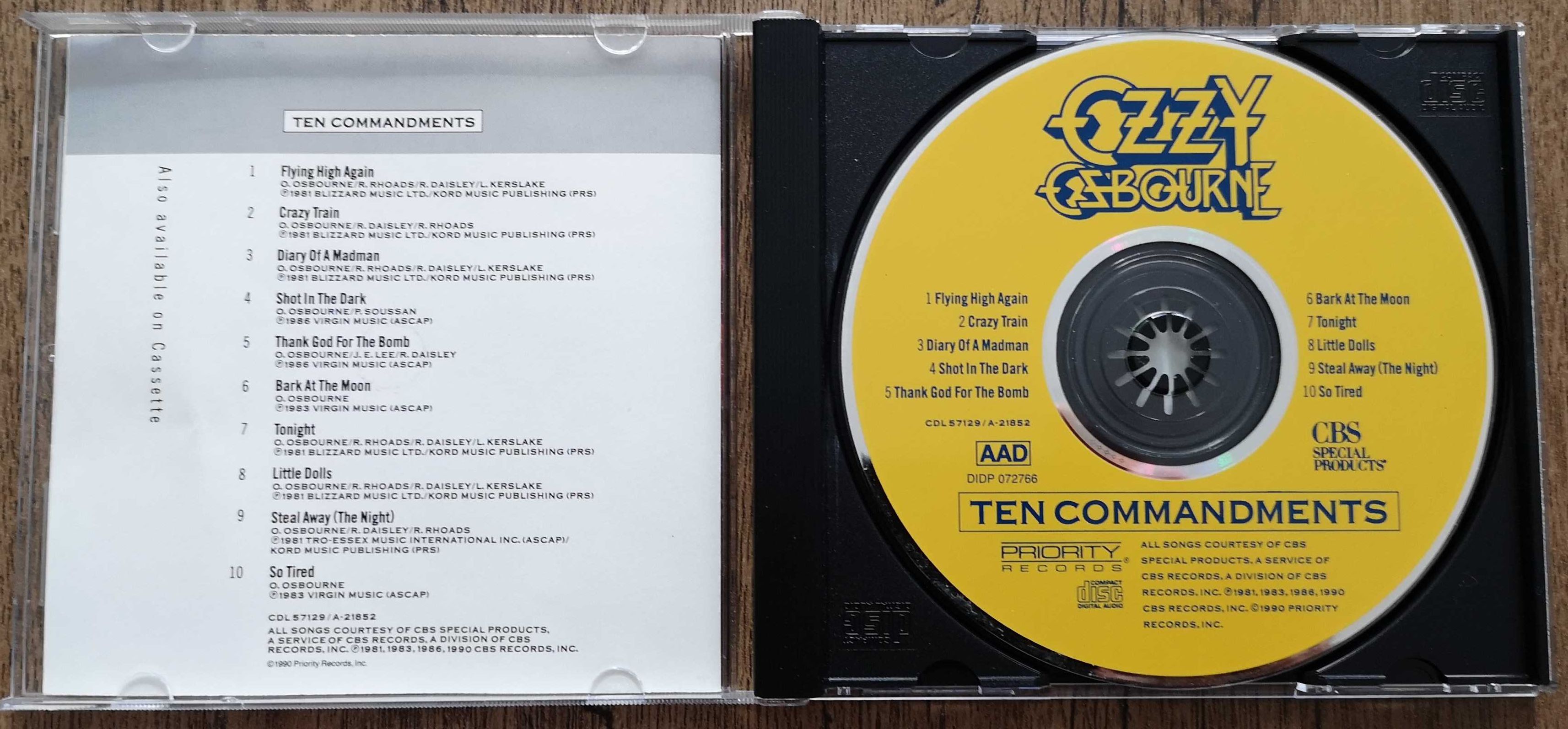 OZZY OSBOURNE-Ten Commandments orginalna płyta CD.Stan idealny.