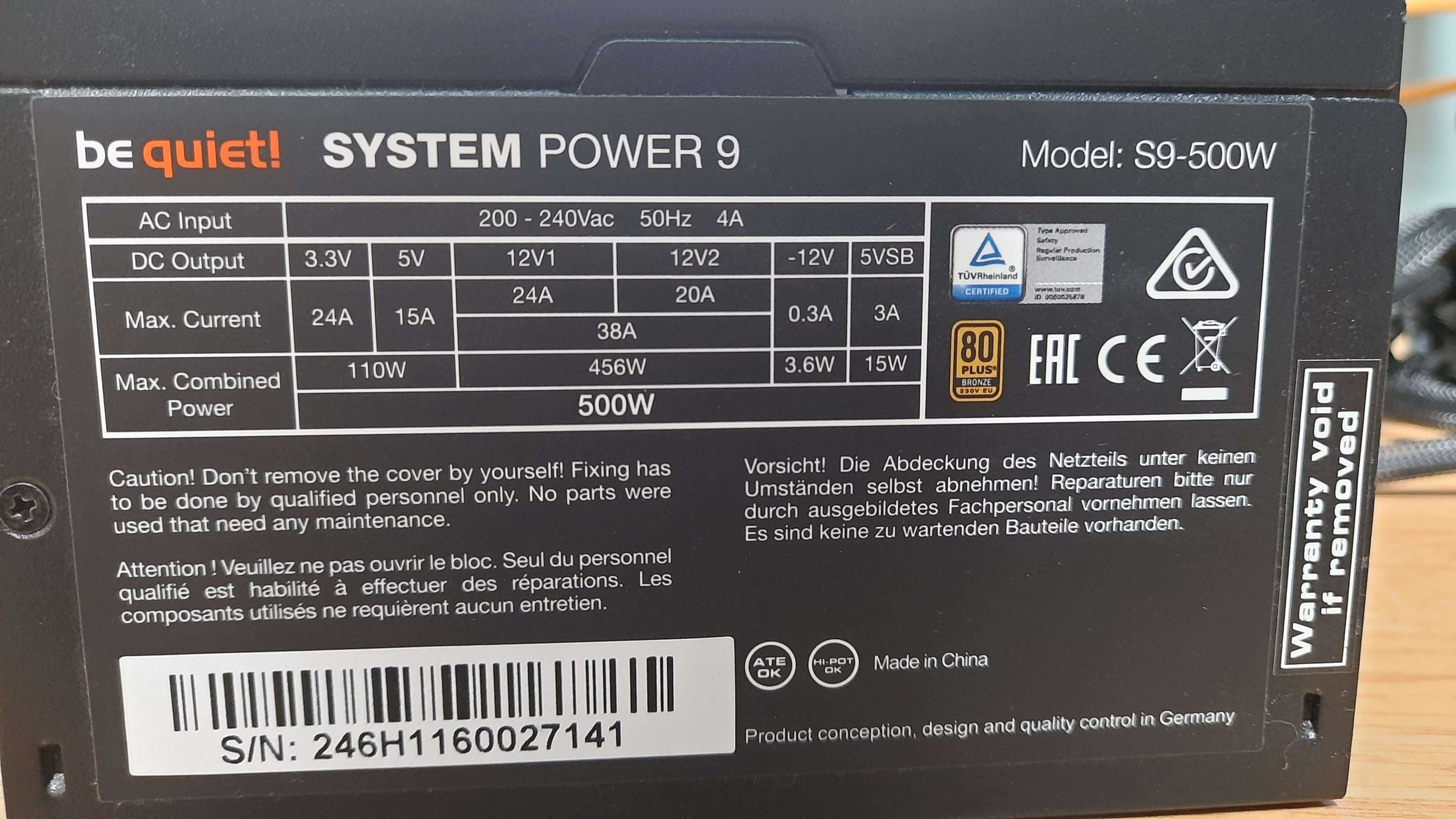 Zasilacz Be Quiet! System Power 9 500W