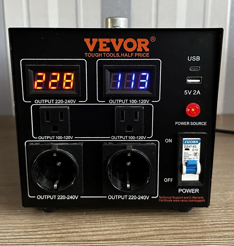 Перетворювач Преобразователь 220v-110v Vevor