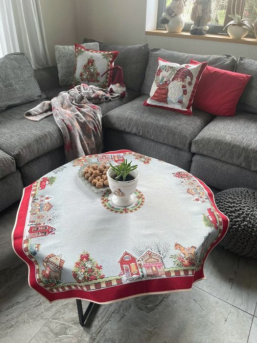 Obrus świąteczny gobelinowy 100x100 cm 1263