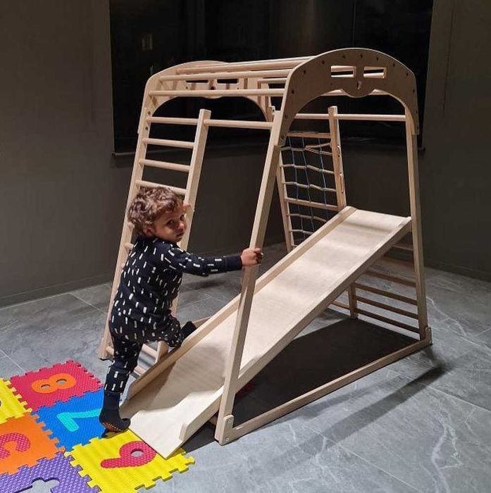 Шведська стінка Спортивний комплекс Сітка Гірка Канат Кільця Гойдалка