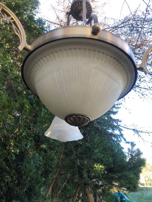 Żyrandol w stylu Ludwika XVI , mosiądz , szkło