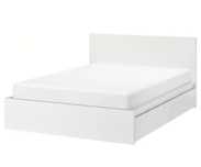 IKEA MALM Rama łóżka+materac+ 2 pojemniki biały 180x200