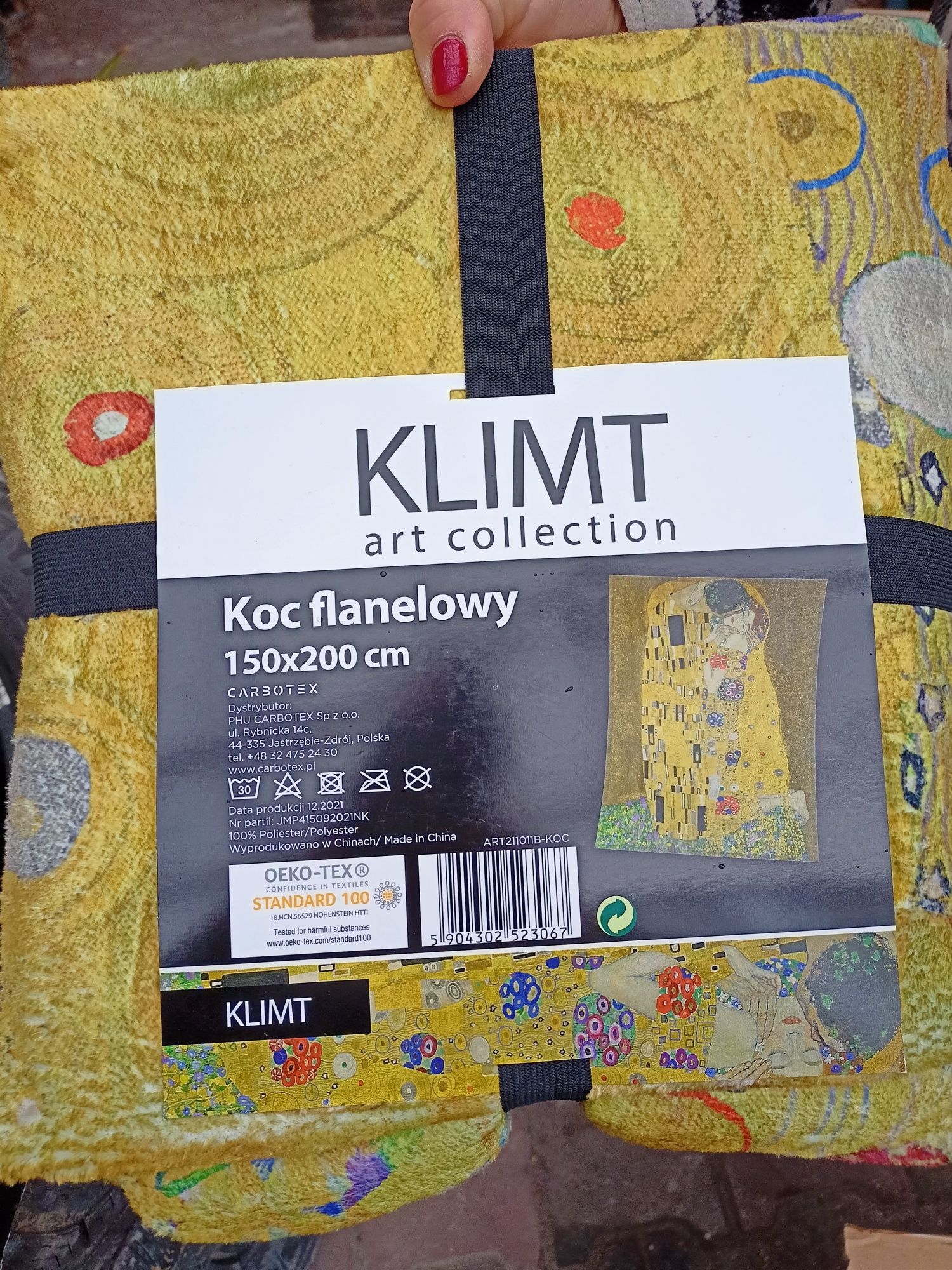 Koc flanelowy Klimt pocałunek 150x200 camping