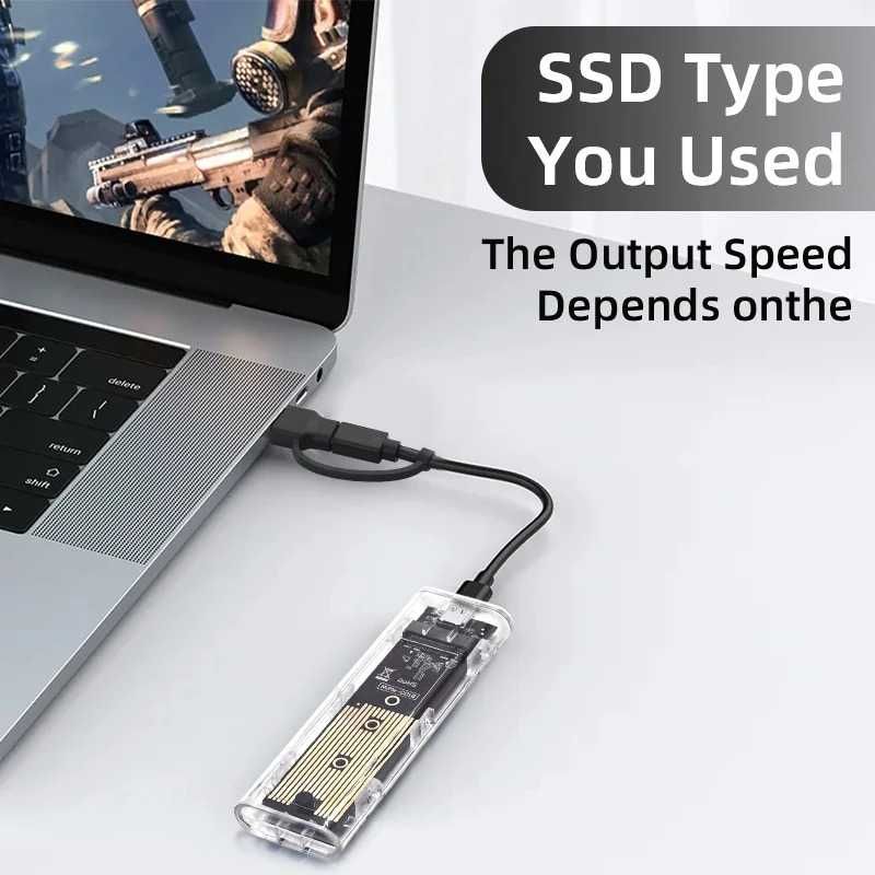 Кешеня для M.2 NVME SSD карман USB3 Gen2 Type C 10Gbps зовнішній диск