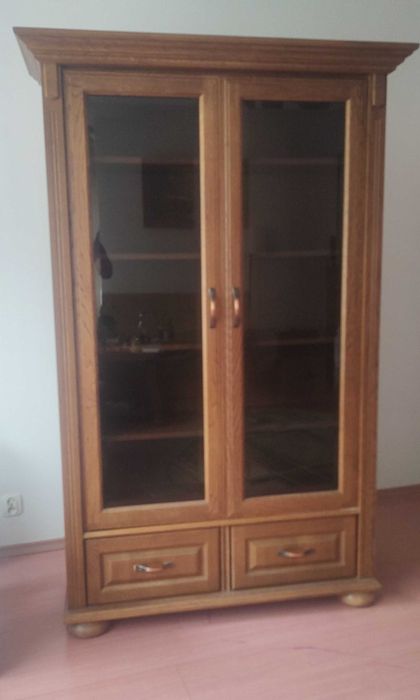 Stylowa witryna 2-drzwiowa - dąb rustykalny